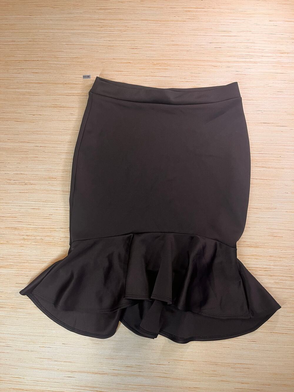 Black Ruffle Hem Skirt by Emotional Active Mermaid Trumpet Style XL